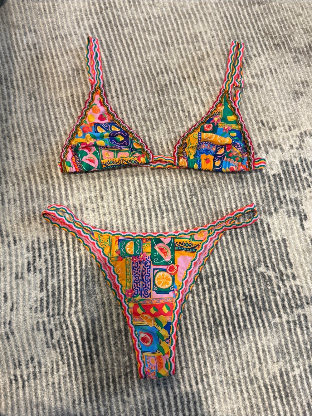 Vibrant Multi-Color Printed Triangle Bikini